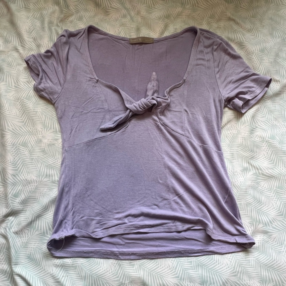 front tie purple tshirt